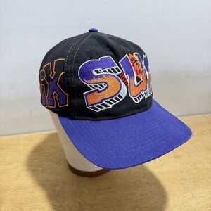 Vintage Phoenix Suns Graffiti Hat Cap Embroidered Snapback 90s NBA Black Twill